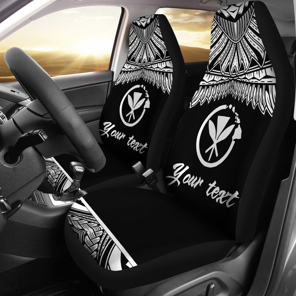 Hawaii Polynesian Custom Personalised Car Seat Cover - Hawaii Pride White Version Universal Fit White - Polynesian Pride