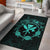 Hawaii Kanaka Turtle Hibiscus Polynesian Rug - Anthea Style Turquoise Turquoise - Polynesian Pride