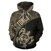 Tonga Zip up Hoodie Tonga Coat of Arms In Turtle Polynesian Tattoo0 - Polynesian Pride