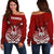 Tahiti Polynesian Coconut Women's Off Shoulder Sweater A02 Red - Polynesian Pride