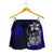 Yap Micronesia Women's Shorts Blue - Turtle With Hook - Polynesian Pride