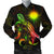 Marshall Islands Polynesian Men's Bomber Jacket - Turtle With Blooming Hibiscus Reggae Reggae - Polynesian Pride