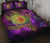 Hawaii Map Turtle Galaxy Quilt Bed Set - AH - Purple Art - Polynesian Pride