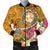 Tonga Men's Bomber Jacket - Turtle Plumeria (Gold) Gold - Polynesian Pride