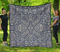 Polynesian Premium Quilt Blue White - Polynesian Pride