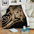 Hawaii Turtle Hibiscus Polynesian Vintage Premium Blanket - Gold White - Polynesian Pride