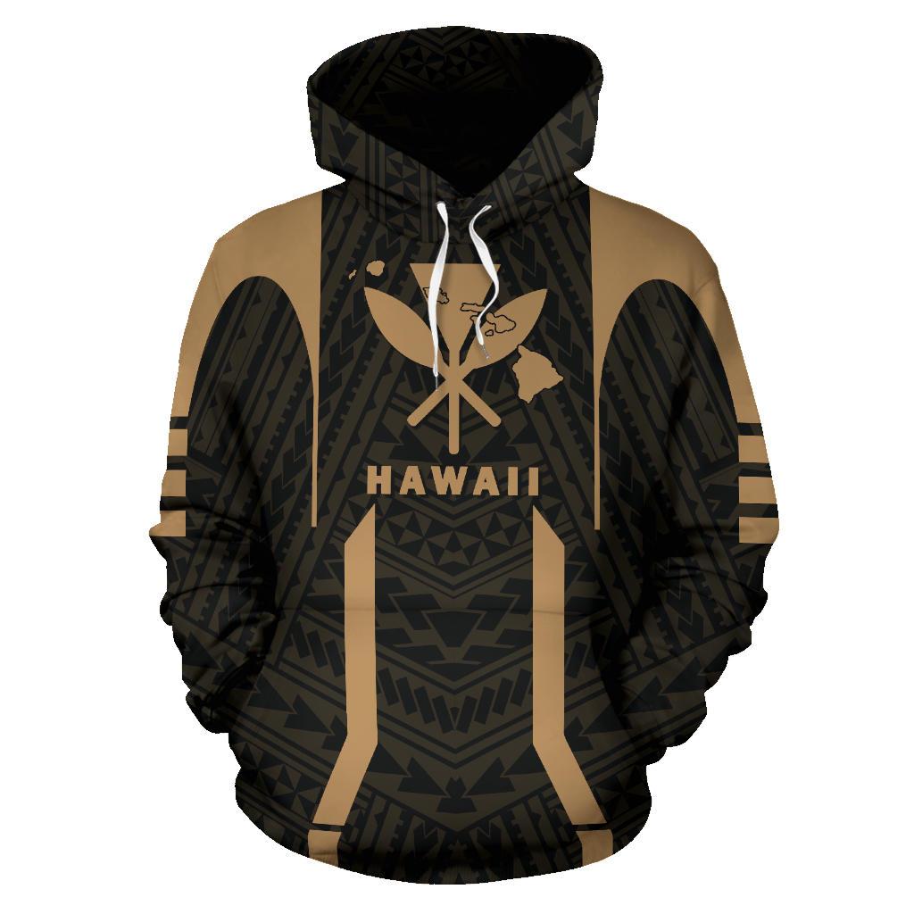 Hawaii Kanaka Polynesian Hoodie Gold - Polynesian Pride