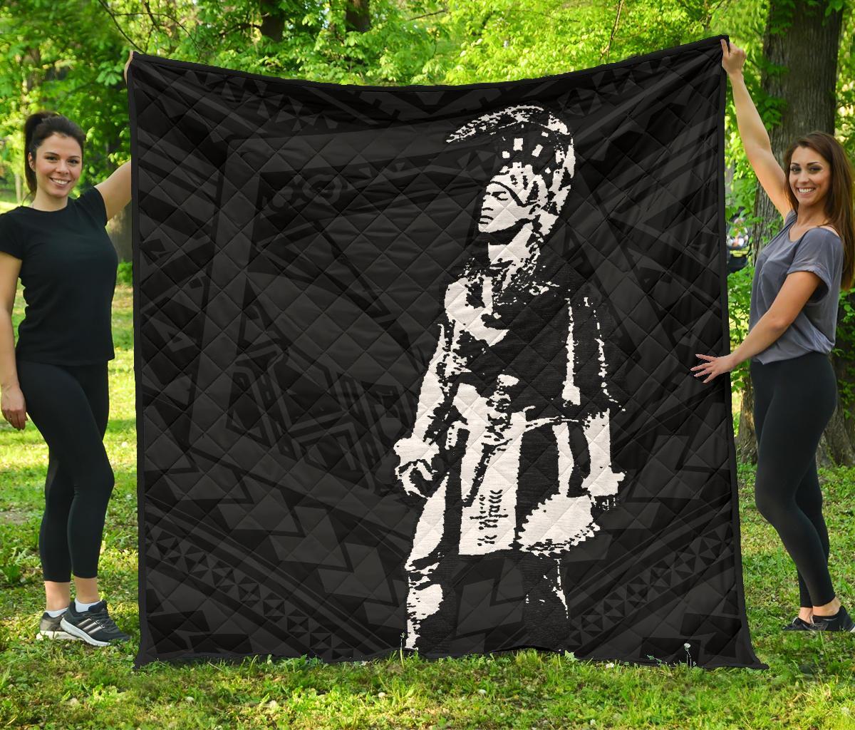 Hawaii Helmet Polynesian Kanaka Warrior Premium Quilt Black - Polynesian Pride