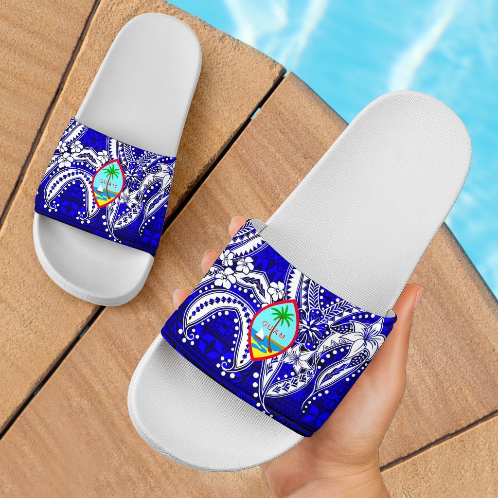 Guam Sandals - Tribal Jungle Pattern Blue White - Polynesian Pride