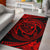 Hawaiian Kanaka Honu Hibiscus Tornado Polynesian Area Rug AH Rug Red - Polynesian Pride