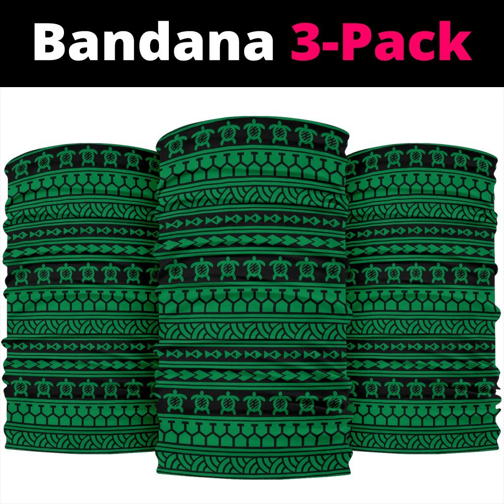 Polynesian Tattoo Tribal Green Bandana 3 - Pack - Polynesian Pride