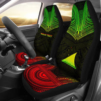 Tokelau Custom Personalised Car Seat Cover - Tokelau Flag Polynesian Chief Tattoo Reggae Version Universal Fit Reggae - Polynesian Pride
