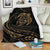 Hawaii Turtle Premium Blanket - Gold - Frida Style White - Polynesian Pride