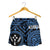 Kosrae Women's Shorts - Kosrae Flag In Polynesian Tattoo Style (Blue) - Polynesian Pride