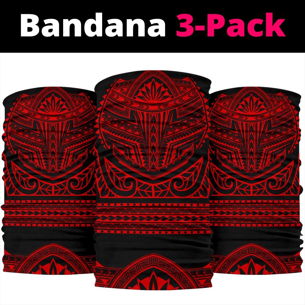 Hawaiian Polynesian Bandana 3 - Pack Basic Warrior Red - Polynesian Pride