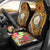 Hawaii Polynesian Car Seat Covers - Hawaii Seal With Turtle Plumeria (Gold) Universal Fit Gold - Polynesian Pride