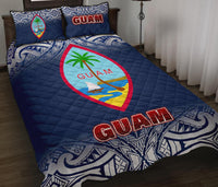 Guam Quilt Bed Set - Guam Coat Of Arms Fog Style - Polynesian Pride