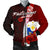 Philippines Polynesian Men's Bomber Jacket - Coat Of Arm With Hibiscus Red - Polynesian Pride