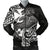 Polynesian Wallis and Futuna Men's Bomber Jacket - White Shark Polynesian Tattoo White - Polynesian Pride