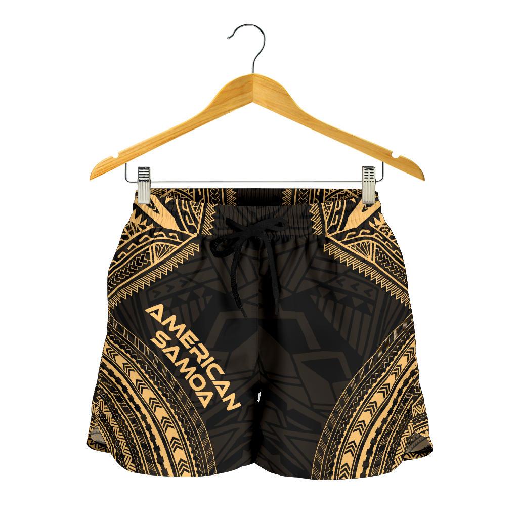 American Samoa Women's Shorts - Polynesian Chief Gold Version Women Gold - Polynesian Pride