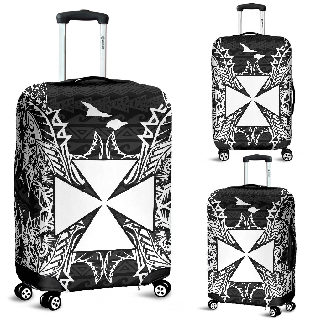 Wallis And Futuna Polynesian Luggage Covers Map Black Black - Polynesian Pride