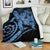 Hawaii Turtle Hibiscus Polynesian Vintage Premium Blanket - Pastel Blue White - Polynesian Pride