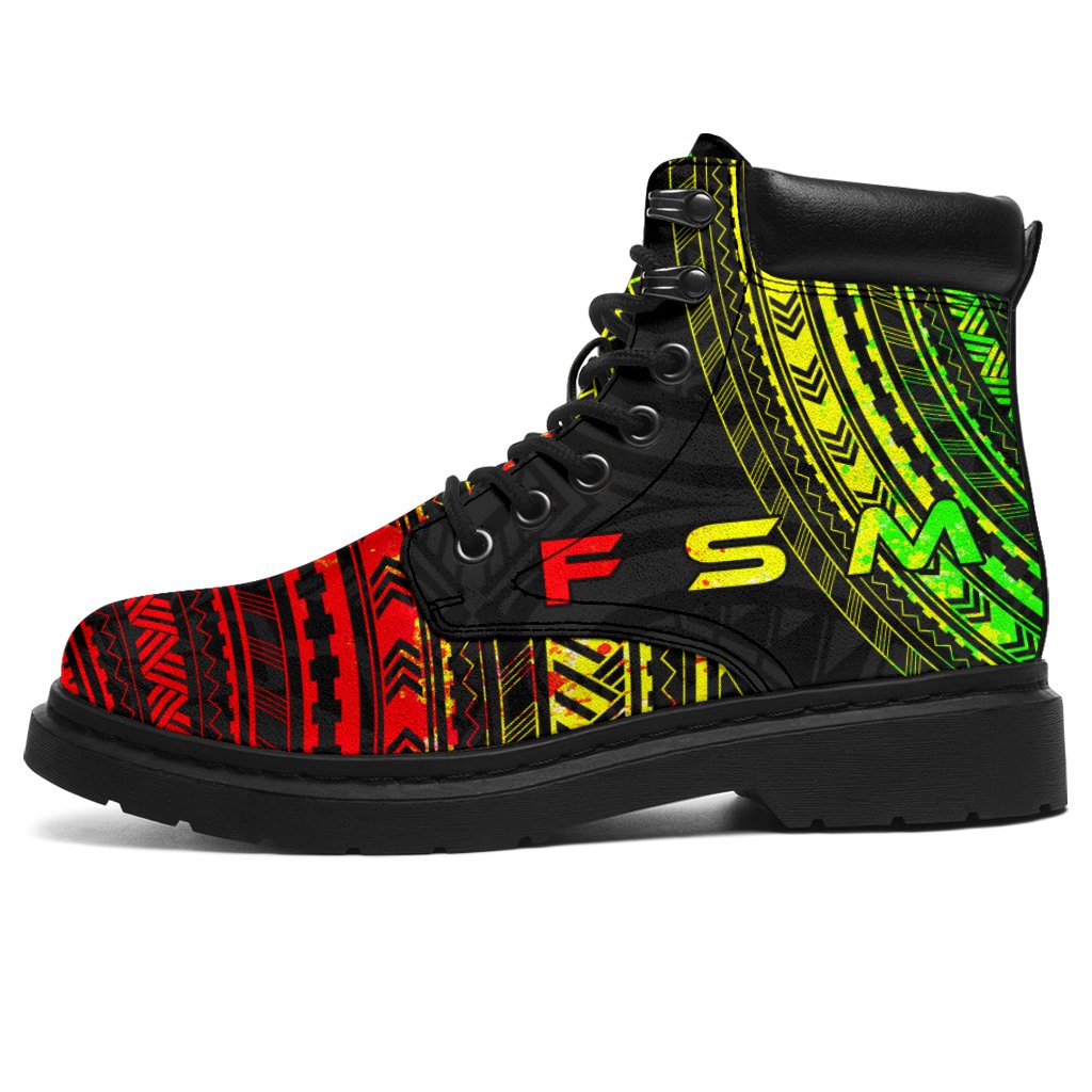 Federated States Of Micronesia Leather Boots - Polynesian Reggae Chief Version Reggae - Polynesian Pride