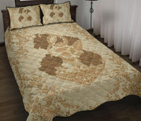 Hawaii Anchor Hibiscus Flower Vintage Quilt Bed Set - AH - Beige - Polynesian Pride