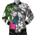 Palau Custom Personalised Men's Bomber Jacket White - Turtle Plumeria Banana Leaf Crest White - Polynesian Pride