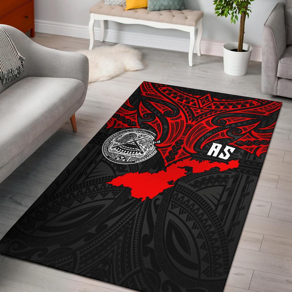 American Samoa Polynesian Area Rug - Whale Tail Rug Red - Polynesian Pride