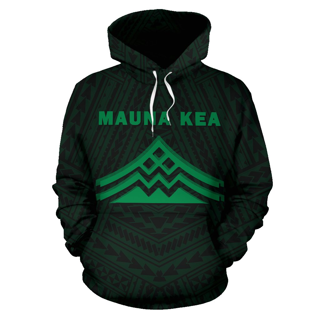Hawaii Mauna Kea Polynesian Hoodie Green - Polynesian Pride