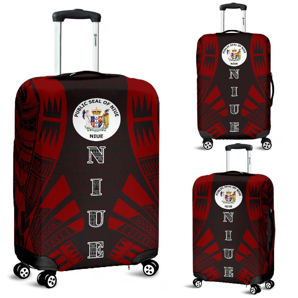 Niue Luggage Cover - Polynesian Tattoo Red Black - Polynesian Pride
