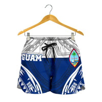 Guam Polynesian Women's Shorts - Pattern With Seal Blue Version - Polynesian Pride