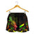 Tokelau Polynesian Women's Shorts - Turtle With Blooming Hibiscus Reggae - Polynesian Pride