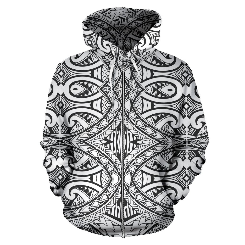 Polynesian Zip up Hoodie Tribal 10 - Polynesian Pride