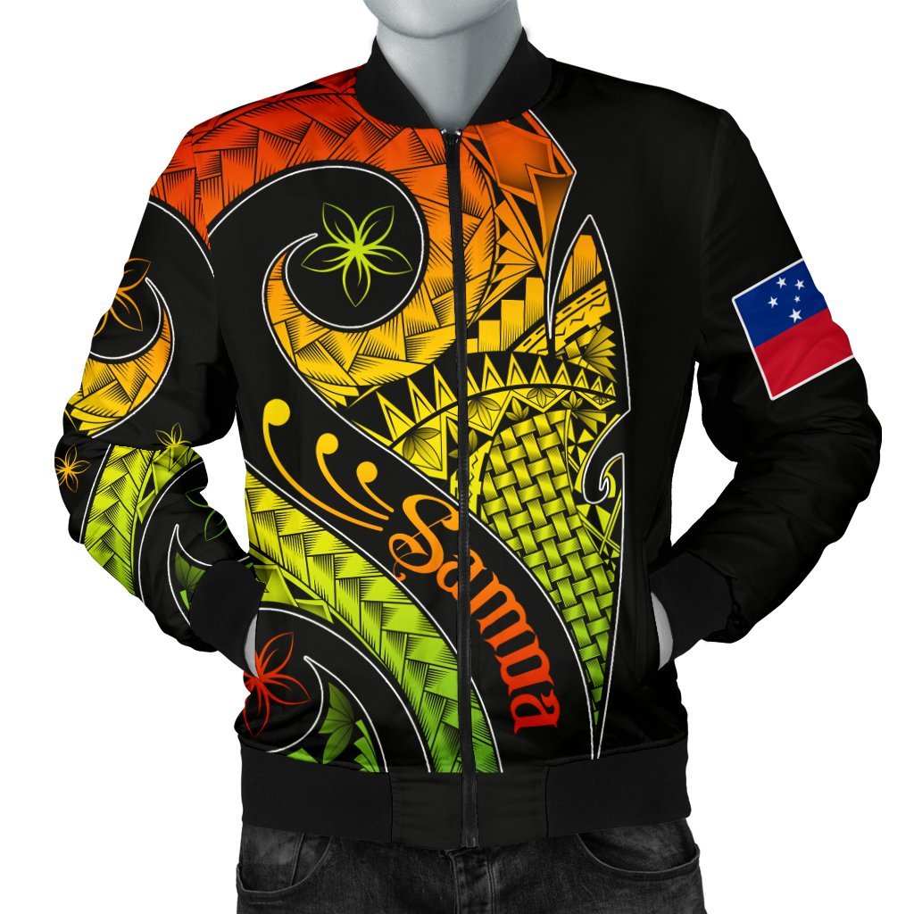 Samoa Men's Bomber Jacket - Samoa Polynesian Decorative Patterns Reggae - Polynesian Pride