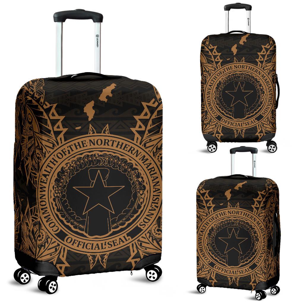 Northern Mariana Islands Polynesian Luggage Covers Map Gold Gold - Polynesian Pride