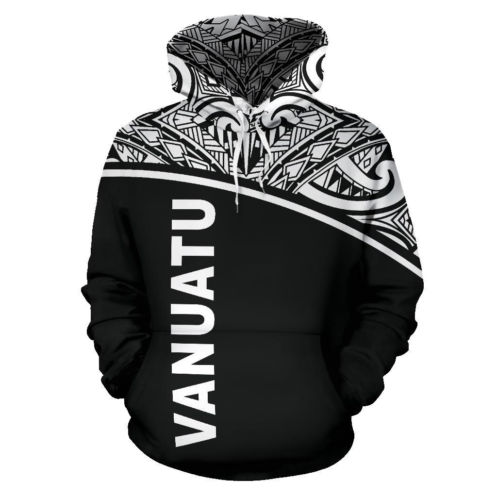 Vanuatu Polynesian Hoodie Black Curve - Polynesian Pride