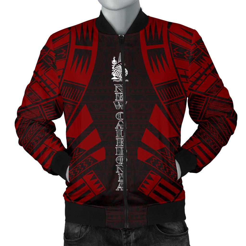 New Caledonia Men Bomber Jackets - Polynesian Tattoo Red Red - Polynesian Pride