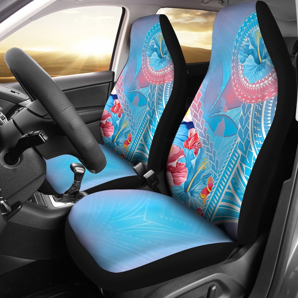 Hawaii Map Sweet Dream Kanaka Polynesian Hibiscus Car Seat Covers Universal Fit Art - Polynesian Pride