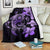 Hibiscus Plumeria Mix Polynesian Violet Turtle Premium Blanket White - Polynesian Pride