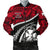 Wallis and Futuna Tapa Men's Bomber Jacket Polynesian Shark Tattoo Red - Polynesian Pride