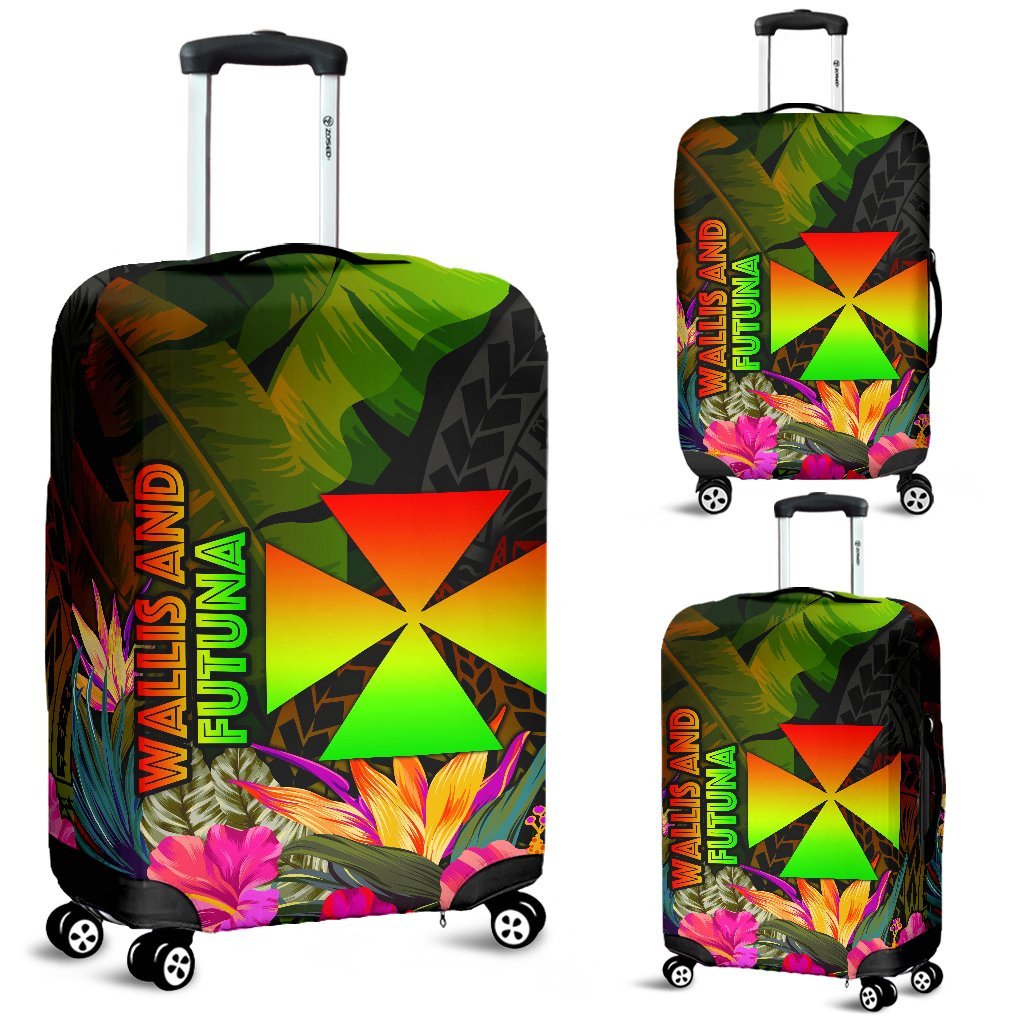 Wallis and Futuna Polynesian Luggage Covers - Hibiscus and Banana Leaves - Polynesian Pride