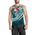 Wallis and Futuna Polynesian Men's Tank Top - Summer Plumeria (Turquoise) - Polynesian Pride