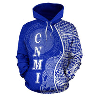Northern Mariana Islands Polynesian Hoodie Coconut Tree Blue - Polynesian Pride