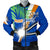 Marshall Islands Rugby Men Bomber Jacket Coconut Leaves Blue - Polynesian Pride