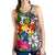 Tonga Women's Racerback Tank White - Turtle Plumeria Banana Leaf - Polynesian Pride