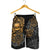 Samoa Polynesian Shorts (Men) - Gold Turtle Flowing - Polynesian Pride