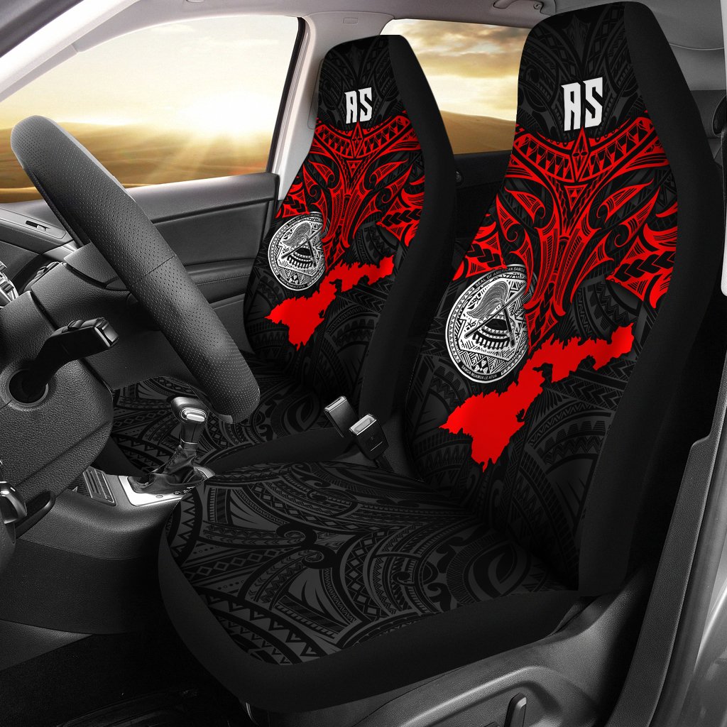 American Samoa Polynesian Car Seat Covers - Whale Tail Universal Fit Red - Polynesian Pride