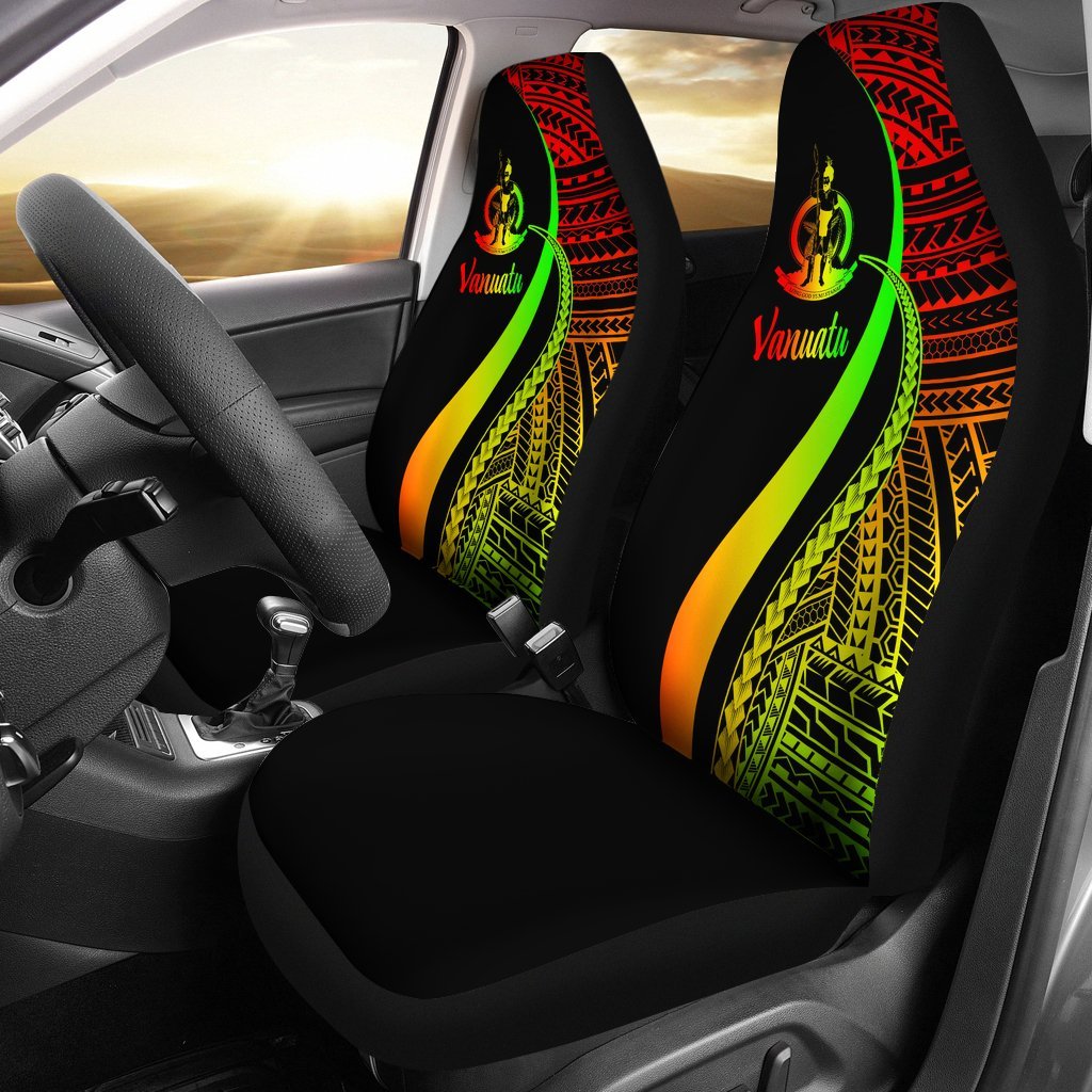 Vanuatu Car Seat Covers - Reggae Polynesian Tentacle Tribal Pattern Universal Fit Reggae - Polynesian Pride